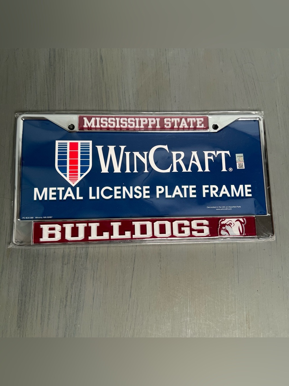 Mississippi state Bulldogs Wincraft Maroon & White License Plate Frame -